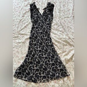 Helen Wang Elegant Black and White Floral Dress
